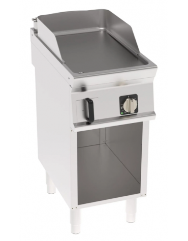 Fry-Top elettrico su vano aperto, 1 zona cottura, piastra liscia cm 35,3x56,4, trifase  Kw 3,9 - cm 40x70x90h