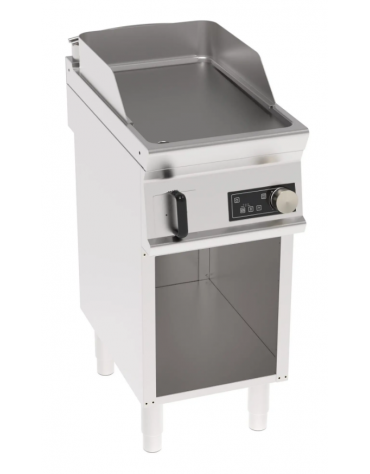 Fry top elettrico trifase-3,9kw su vano aperto, piastra liscia, con controllo elettronico - dim. 40x70x90h