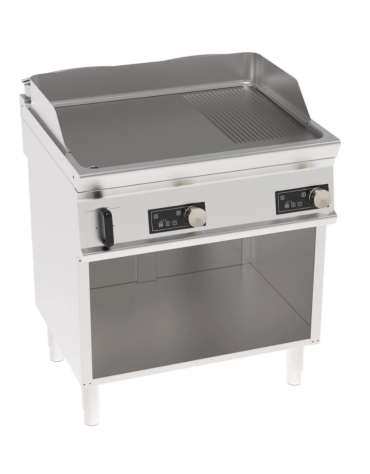 Fry top elettrico trifase-7,8kw su vano aperto, 1/3 piastra rigata - con controllo elettronico - dim. 80x70x90h Fry top elettrico trifase-7,8kw su vano aperto, 1/3 piastra rigata - con controllo elettronico - dim. 80x70x90h