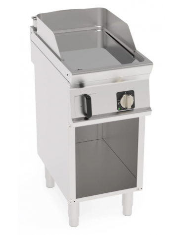 Fry top elett. trifase-3,9kw su vano aperto, piastra liscia cromata - sup. di cottura cm 35,3x56,4  - dim. 40x70x90h