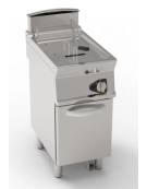 Friggitrice a gas Lt 13 su mobile - 1 vasca con fondo a "V" da cm 24x34,2x31,5h - potenza tot 12 kw - cm 40x70x90h