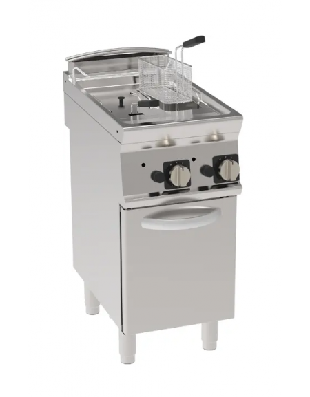 Friggitrice a gas freestanding, 2 vasche con scambiatori di calore, cm 14x34,2x30,5h - 8+8lt - cm tot. 40x70x90h Friggitrice a gas freestanding, 2 vasche con scambiatori di calore, cm 14x34,2x30,5h - 8+8lt - cm tot. 40x70x90h