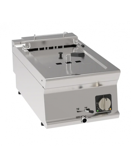 Friggitrice elettrica da banco, 1 vasca da Lt 8, con resistenza basculante - trifase Kw 6 -  cm 40x70x28h
