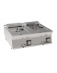Friggitrice elettrica da banco, 2 vasche da Lt 8+8, con resistenza basculante - trifase Kw 12 - cm 80x70x28h