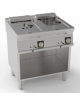 Friggitrice elettrica su vano aperto, 2 vasche da Lt 8+8, con resistenza basculante - trifase Kw 15 - cm 80x70x90h