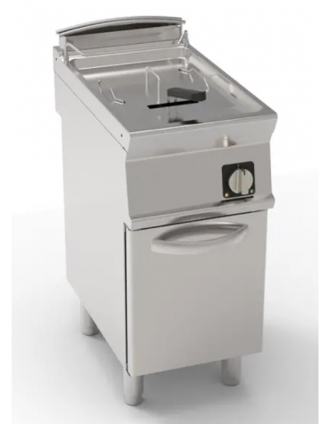 Friggitrice elettrica su mobile, 1 vasca da Lt 13, con resistenze rotanti - trifase Kw 12 - cm 40x70x90h