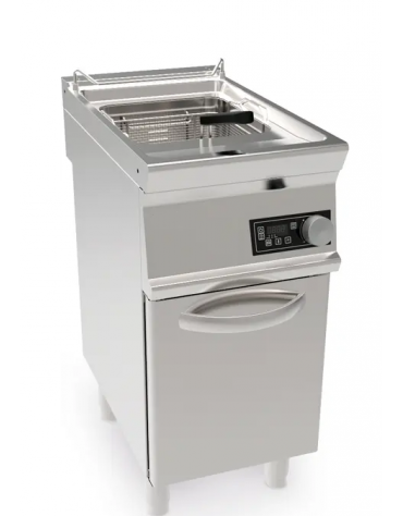 Friggitrice elettrica su mobile trifase-12kw con controllo elettronico - 1 vasca con resistenze rotanti 13Lt. - cm 40x70x90h