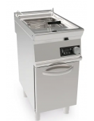 Friggitrice elettrica su mobile trifase-16,5kw con controllo elettronico - 1 vasca con resistenze rotanti 17Lt. - cm 40x70x90h