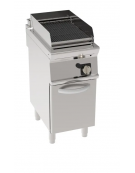 Griglia in ghisa ad acqua a gas singola, sup. di cottura cm 33x45, con mobiletto chiuso cm 40x70x90h