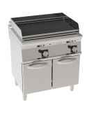 Griglia in ghisa ad acqua a gas doppia, sup. di cottura cm 72x45, con mobiletto chiuso cm 80x70x90h