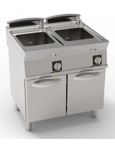 Cuocipasta elettrico trifase-12kw, in acciaio in acciaio inox AISI 316 da 24+24 litri di capacità - cm 80x70x90h Cuocipasta elettrico trifase-12kw, in acciaio in acciaio inox AISI 316 da 24+24 litri di capacità - cm 80x70x90h
