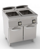 Cuocipasta elettrico su mobile - 2 vasche GN2/3 da Lt 24+24 in AISI 316 - trifase Kw 12 - cm 80x70x90h