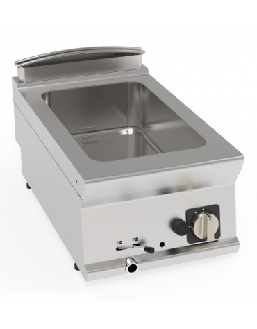Bagnomaria a gas da banco, 1 vasca AISI 304 - GN1/1 cm 30,6x50,8x16,5h - dim tot. cm 40x70x28h
