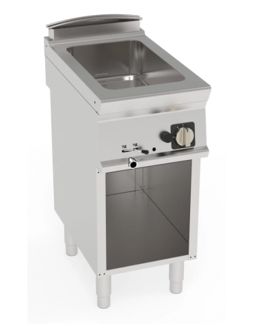 Bagnomaria a gas su vano aperto, 1 vasca AISI 304 - GN1/1 cm 30,6x50,8x16,5h - dim tot. cm 40x70x90h