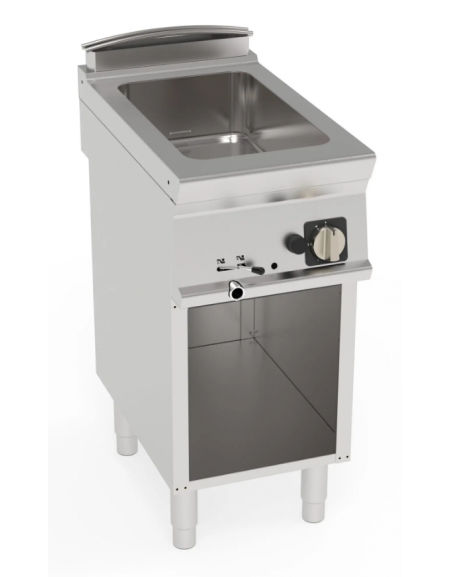 Bagnomaria a gas su vano aperto, 1 vasca AISI 304 - GN1/1 cm 30,6x50,8x16,5h - dim tot. cm 40x70x90h Bagnomaria a gas su vano aperto, 1 vasca AISI 304 - GN1/1 cm 30,6x50,8x16,5h - dim tot. cm 40x70x90h