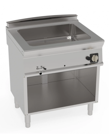 Bagnomaria a gas su vano aperto, 1 vasca AISI 304 - GN2/1 cm 63x50,8x16,5h - dim tot. cm 80x70x90h