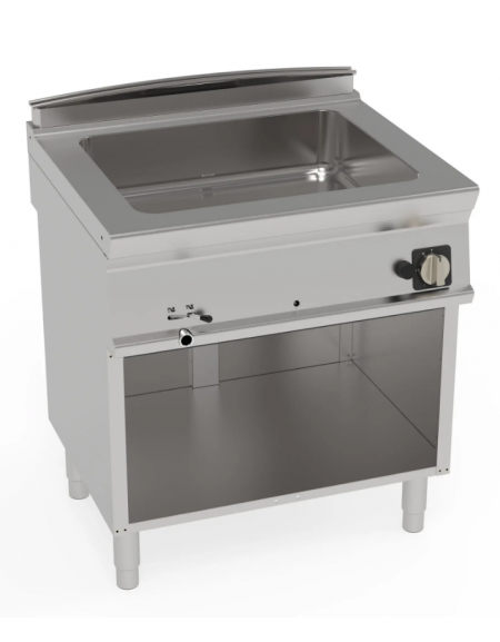 Bagnomaria a gas su vano aperto, 1 vasca AISI 304 - GN2/1 cm 63x50,8x16,5h - dim tot. cm 80x70x90h