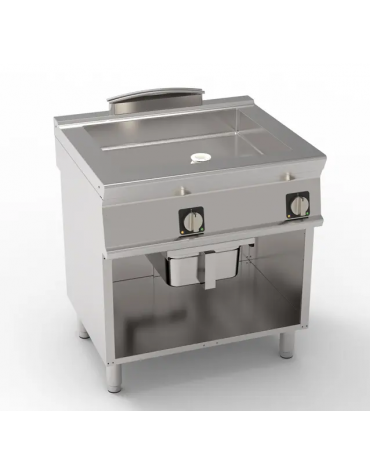 Brasiera elettrica multifunzione su vano aperto, trifase-9kw, 1 vasca AISI 304, cap. 28lt - dim tot. cm 80x70x90h