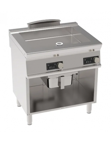 Brasiera elettrica multifunzione con controllo elettronico, trifase-9kw, 1 vasca AISI 304, cap. 28lt - dim tot. cm 80x70x90h