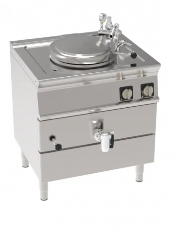 Pentola elettrica INDIRETTA trifase-9kw, 1 vasca capacità 50 Lt. cm Ø40xh45 - dim tot. cm 80x70x90h