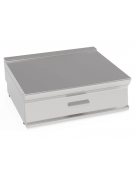 Piano di lavoro in acciaio inox con piano rinforzato, con cassetto cm 69,5x56x10h - dim tot. cm 80x70x28h