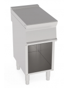 Piano di lavoro in acciaio inox con piano rinforzato, senza cassetto su vano aperto cm 33x57,4x39,5h - dim tot. cm 40x70x28h