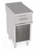 Piano di lavoro neutro in acciaio inox AISI 304 su vano aperto - con 1 cassetto GN1/1 - cm 40x70x90h