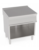 Piano di lavoro in acciaio inox con piano rinforzato, senza cassetto su vano aperto cm 73x57,4x39,5h - dim tot. cm 80x70x90h