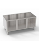 Vano neutro in acciaio inox AISI 304, senza porta e senza cassetto, vano cm 113x57,4x39,5h - Dimensioni cm 120x57,5x57h
