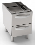 Vano neutro con 2 cassetti GN1/1 cm 29,5x56x10h, cm vano 33x57,4x39,5h - dim. tot. 40x57,5x57h