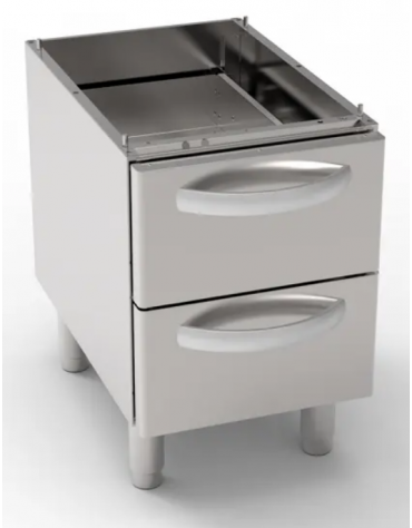 Vano neutro con 2 cassetti GN1/1 cm 29,5x56x10h, cm vano 33x57,4x39,5h - dim. tot. 40x57,5x57h