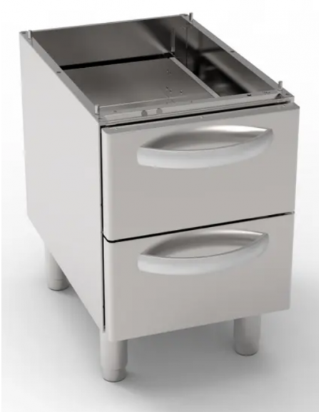 Vano neutro con 2 cassetti GN1/1 cm 29,5x56x10h, cm vano 33x57,4x39,5h - dim. tot. 40x57,5x57h