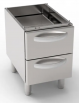 Vano neutro in acciaio inox AISI 304 con 2 cassetti GN1/1, vano cm 33x57,4x39,5h - Dimensioni cm 40x57,5x57h