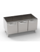Vano neutro in acciaio inox AISI 304 con 3 porte, vano cm 113x57,4x39,5h - Dimensioni cm 120x57,5x57h