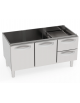 Vano neutro in acciaio inox AISI 304 con 2 porte e 2 cassetti, vano cm 113x57,4x39,5h - Dimensioni cm 120x57,5x57h
