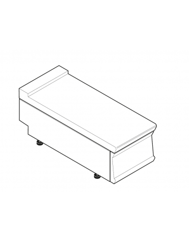 Piano di lavoro accessoriabile con apposito tagliere, senza cassetto - cm 35x70x28h