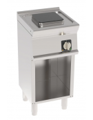 Cucina elettrica in acciaio Inox su vano aperto, 1 piastra ermetica quadrata cm 22x22 - monofase 2,6 Kw - cm 40x45x90h