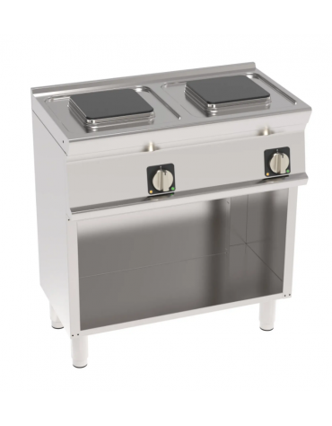 Cucina elettrica trifase-5,2kw su vano aperto, 2 piastre cm 22x22 - cm 80x45x90h