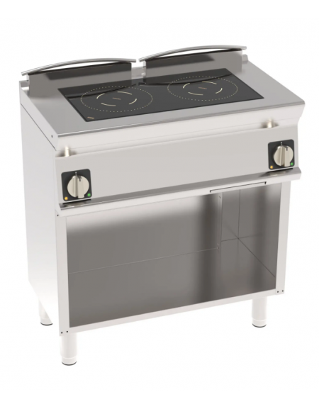 Cucina elettrica in acciaio Inox, con piano ad induzione su vano aperto - 2 zone cottura - trifase 7 Kw - cm 80x45x90h Cucina elettrica in acciaio Inox, con piano ad induzione su vano aperto - 2 zone cottura - trifase 7 Kw - cm 80x45x90h