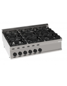 Cucina a gas 6 fuochi, potenza fuochi aperti 2x7,2kw+2x3,3kw+2x4,5kw - cm 105x70x28h Cucina a gas 6 fuochi, potenza fuochi aperti 2x7,2kw+2x3,3kw+2x4,5kw - cm 105x70x28h