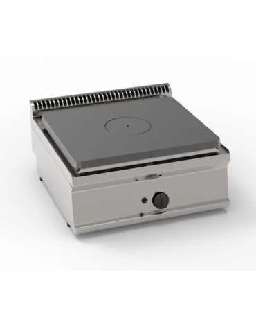 Tuttapiastra a gas da banco, dimensione piastra cm 62,8x55,8 - 1 bruciatore, potenza totale gas Kw 9 - cm 70x70x28h