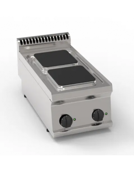 Cucina elettrica da banco trifase-5,2kw, 2 piastre cm 22x22 - cm 35x70x28h Cucina elettrica da banco trifase-5,2kw, 2 piastre cm 22x22 - cm 35x70x28h