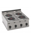 Cucina elettrica da banco trifase-10,4kw, 4 piastre Ø 22 - cm 70x70x28h
