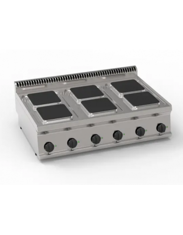 Cucina elettrica da banco trifase-15,6kw, 6 piastre cm 22x22 - cm 105x70x28h Cucina elettrica da banco trifase-15,6kw, 6 piastre cm 22x22 - cm 105x70x28h