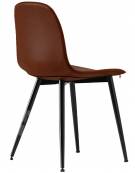 Sedia per interni con struttura in metallo verniciato, rivestimento in ecopelle - cm 45x44x84h