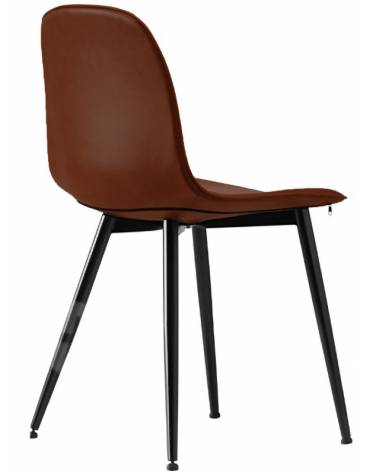 Sedia per interni con struttura in metallo verniciato, rivestimento in ecopelle - cm 45x44x84h