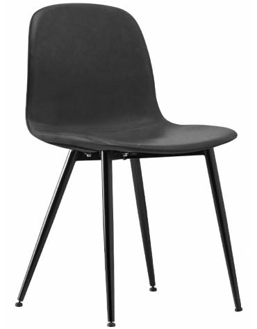 Sedia per interni con struttura in metallo verniciato, rivestimento in ecopelle - cm 45x44x84h