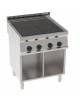 Cucina elettrica su vano aperto, 4 piastre quadre complanari fisse cm 30x30 - potenza totale 10 Kw trifase - cm 70x70x85h