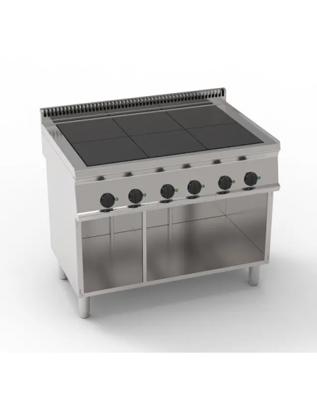 Cucina elettrica da banco, 6 piastre quadre complanari fisse cm 30x30 - pot. totale. 15 Kw trifase - cm 105x70x85h Cucina elettrica da banco, 6 piastre quadre complanari fisse cm 30x30 - pot. totale. 15 Kw trifase - cm 105x70x85h