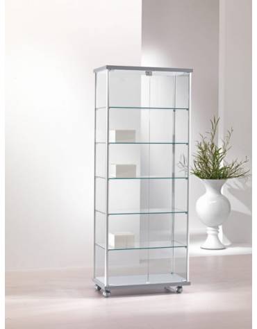 Vetrina con montanti in alluminio - profondità cm 39 - senza luci - cm 73 x 39 x 183h